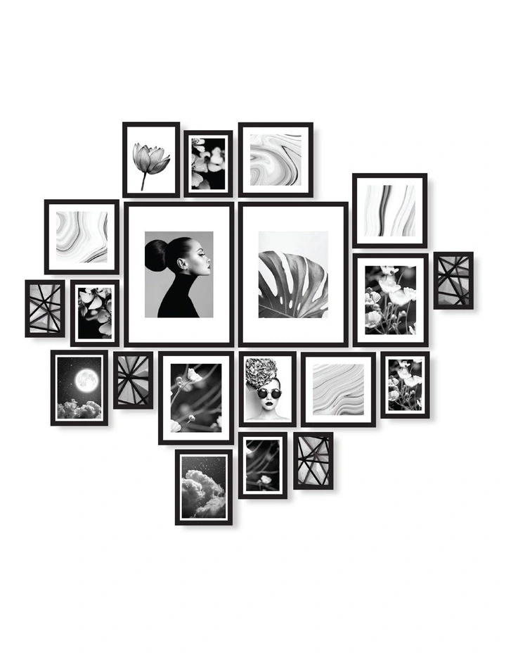 Instant Gallery Wall 20 Piece Frame Set in Black