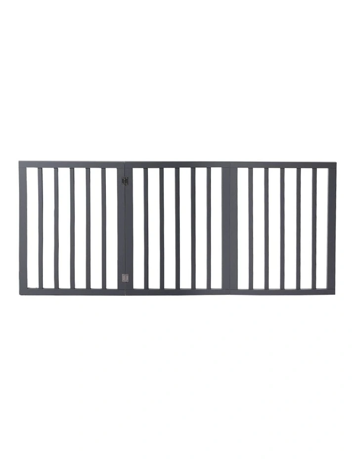 Wooden Dog Fence 3 Panel in Grey