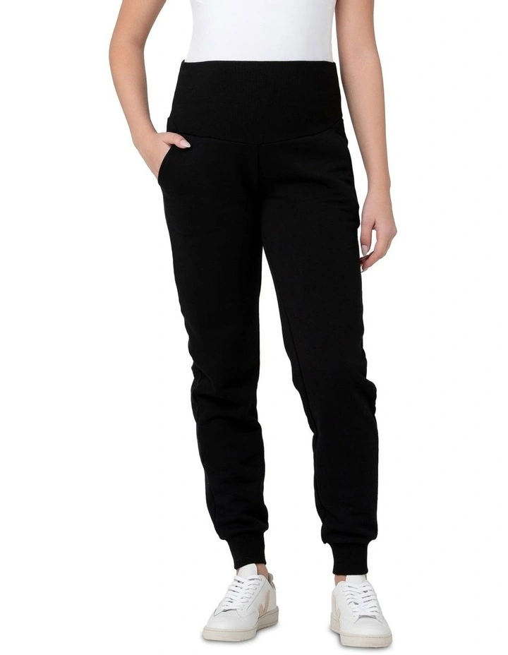 Taylor Over Tummy Joggers in Black
