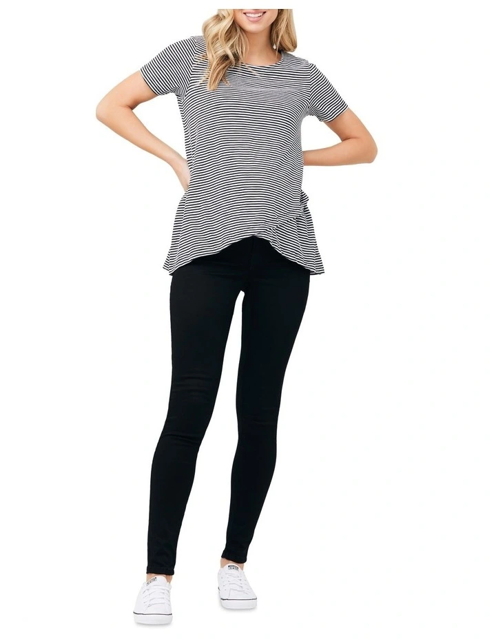 Maison Nursing Tee in Black/White