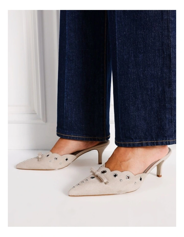 Sierra Heeled Shoes in Stone Micro