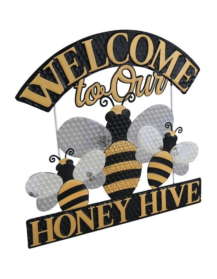 Welcome To Our Honey Hive Wall Sign in Multi