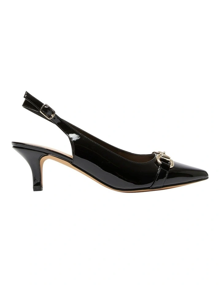 Nigella Heeled Shoes in Black Patent