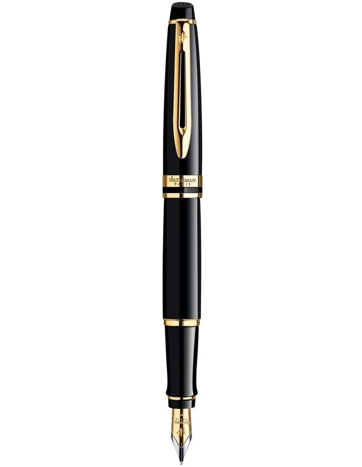 Waterman Expert Fountain Pen in Black Gold Trim