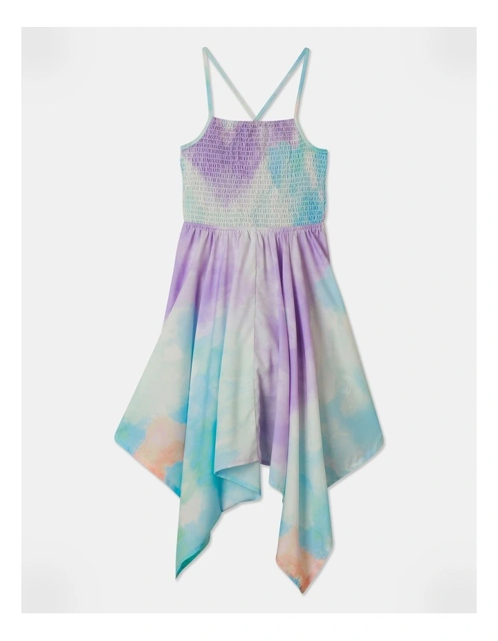 Woven Hanky Hem Dress in Rainbow