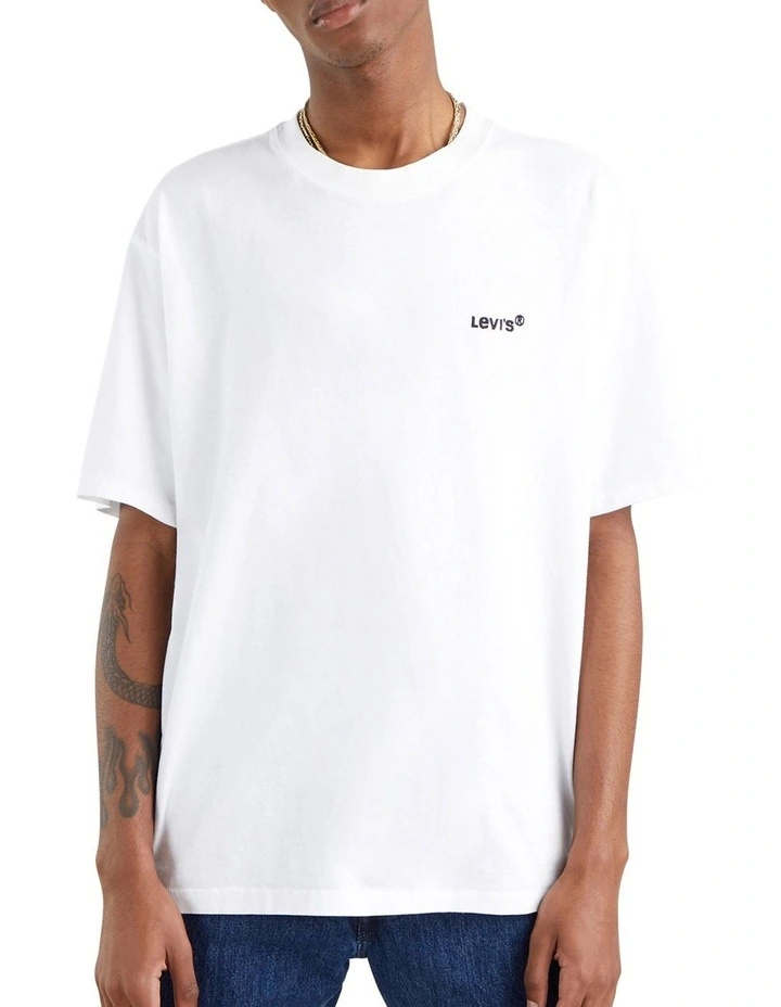 Red Tab Vintage T-Shirt in White