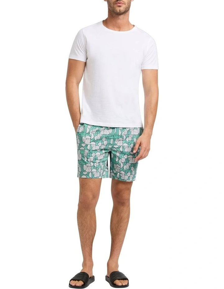 Flower Power Swim Short in Green Multi