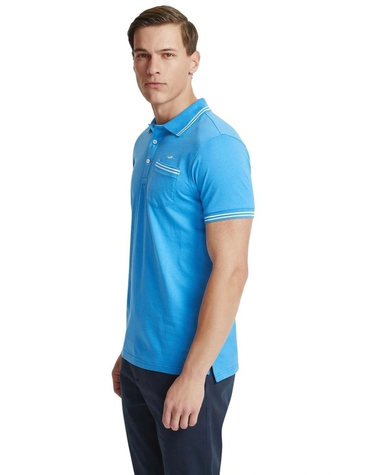 Nickson Jersey Tipping Polo in Blue