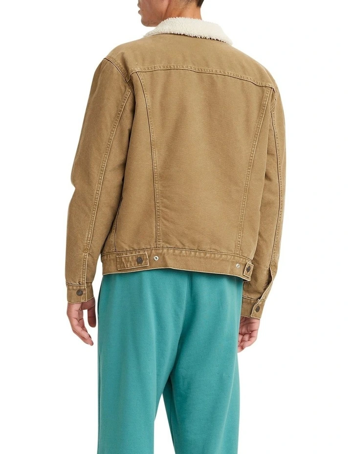 Sherpa Trucker Jacket in Brown