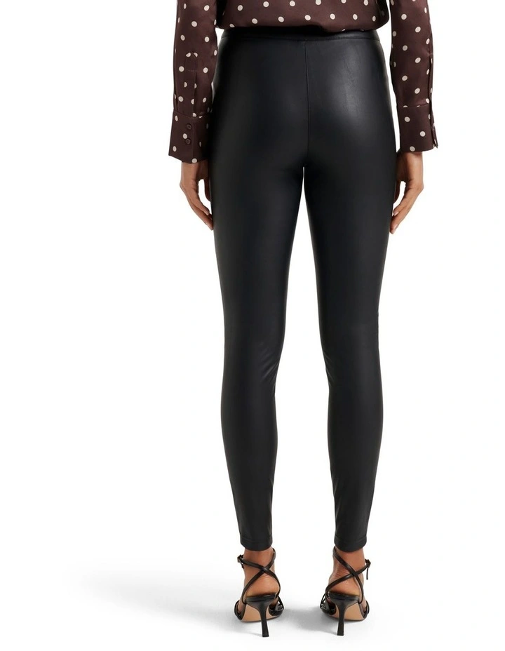 Veronica Vegan Leather Leggings in Black