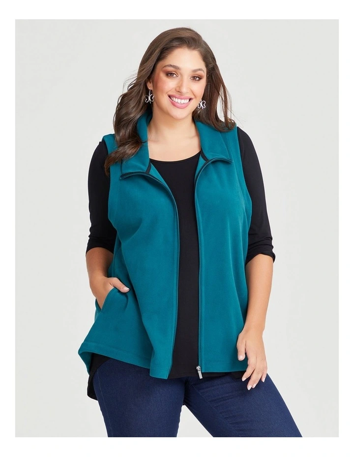 Polar Fleece Vest in Teal