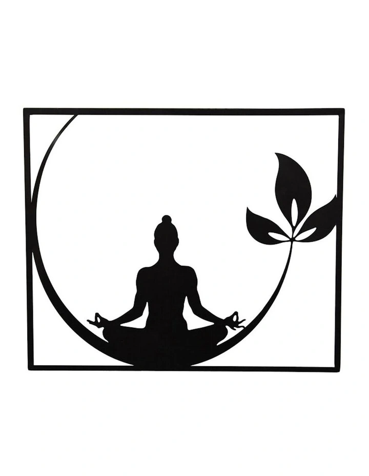 Buddha Metal Wall Art in Black