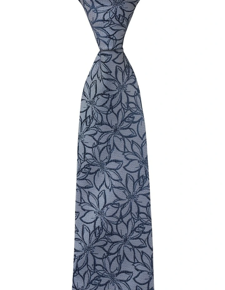 Clematis Silk Tie in Grey