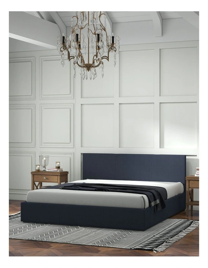 Luxury Gas Lift Bed with Headboard in Charcoal