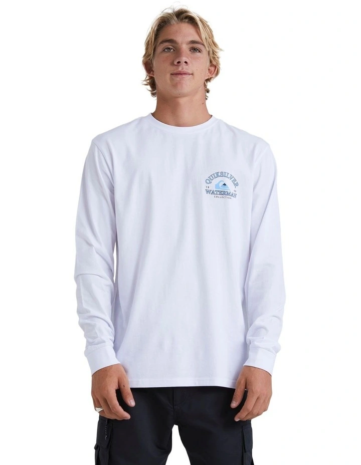 Blue Dreams Long Sleeve T-shirt in White