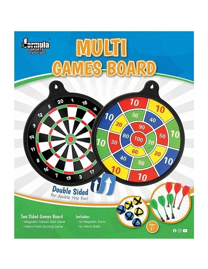 Multi-Games Board Classic Carnival Style With Darts & Balls