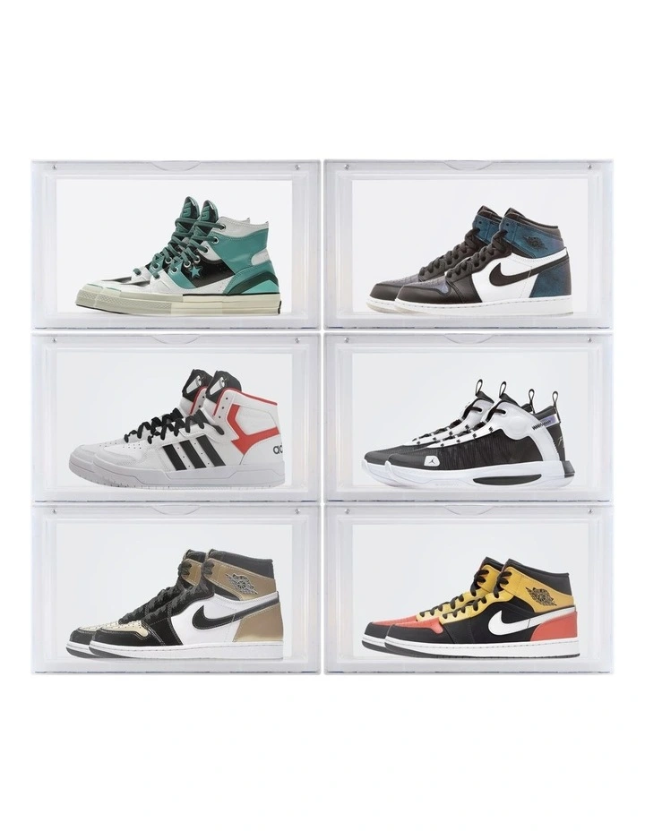 Shoe Storage Box 6 Pack in Clear
