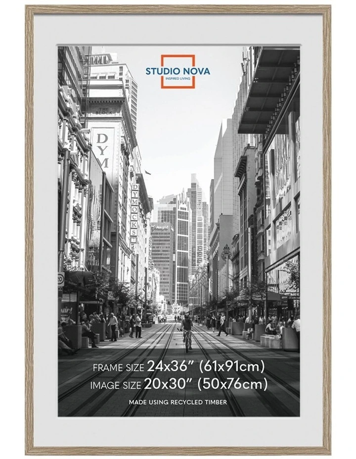 Premium Picture Poster Frame 24x36 to 20x30 in Natural Oak