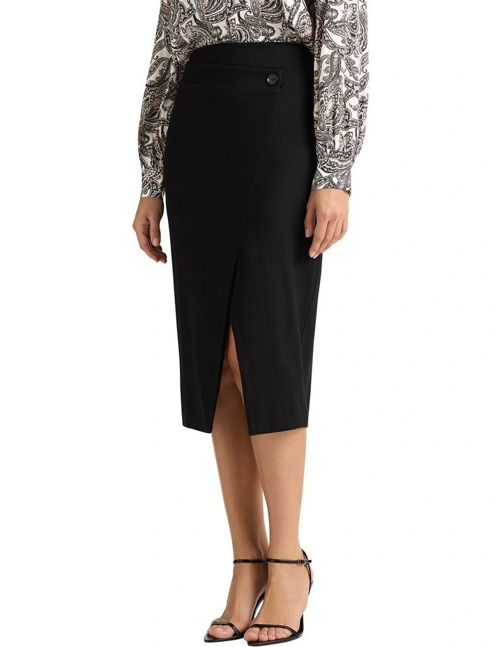 Ixia Felted Wool Skirt in Black