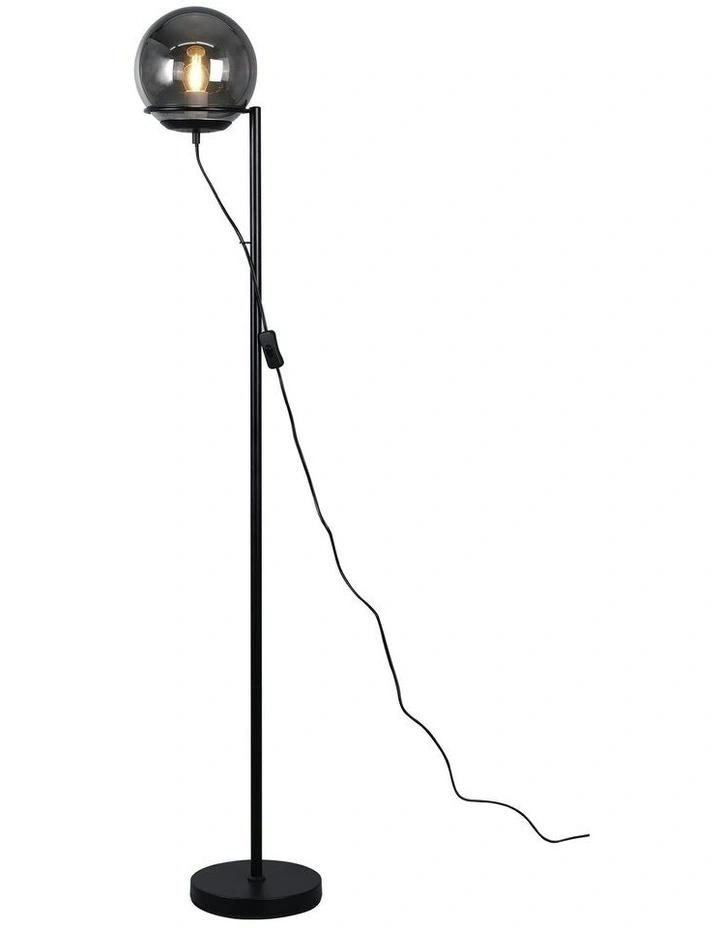 Smoky Glass Sphera Floor Lamp in Grey
