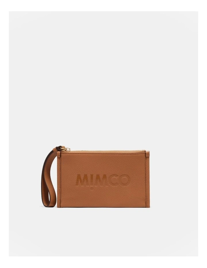 Patch Leather Pouch in Caramel