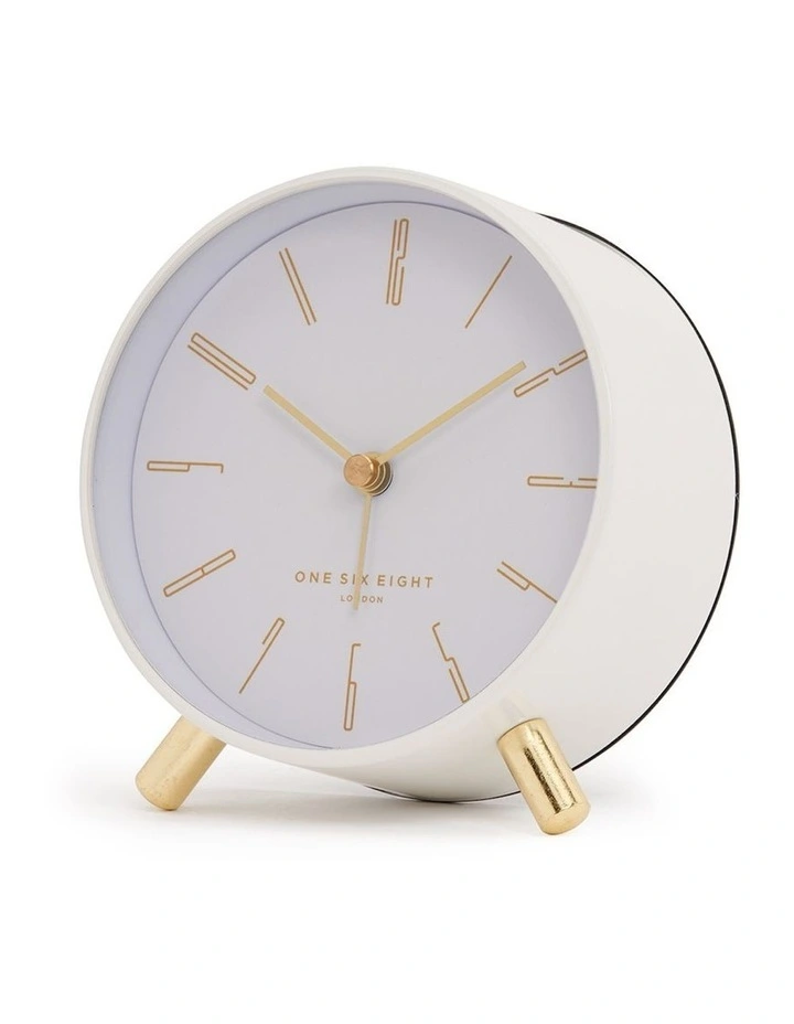 Maya Silent Alarm Clock in White