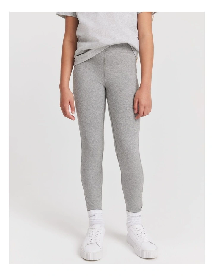 Teen Logo Legging in Charcoal Marle