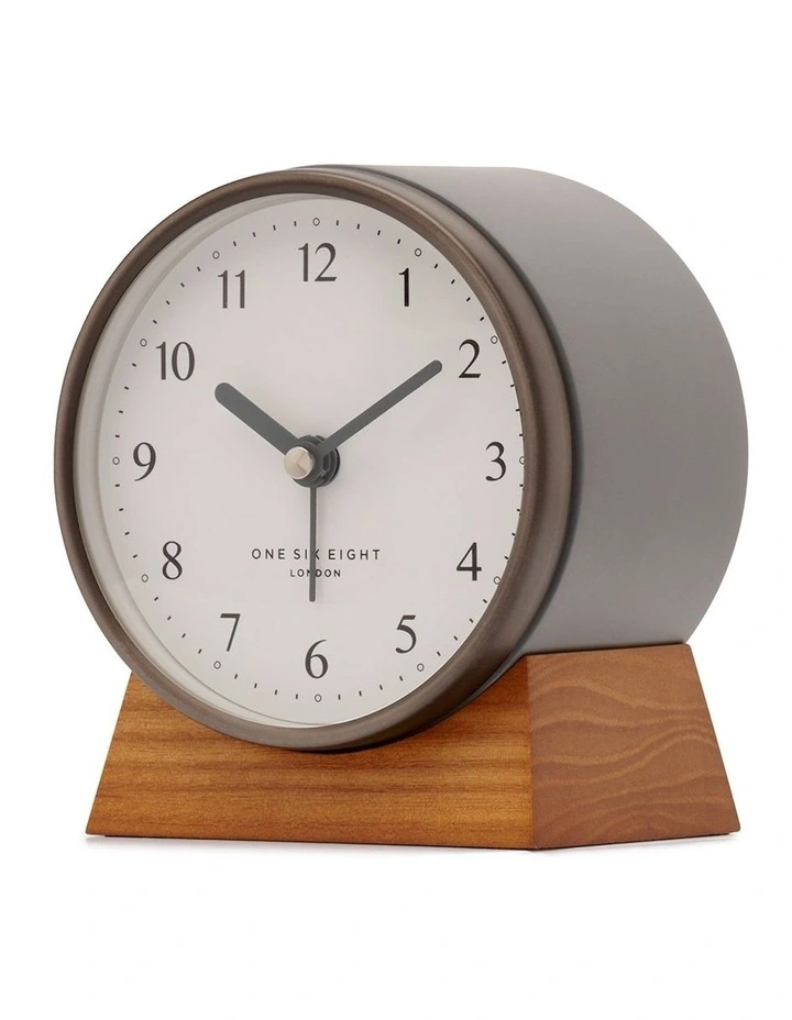 Nina Silent Alarm Clock in Charcoal Grey