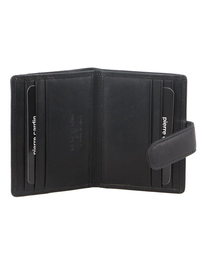 Leather Bi-Fold Card Holder/Wallet in Black