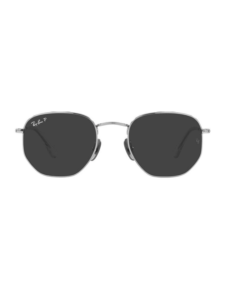 Hexagonal Titanium Silver Polarised Sunglasses