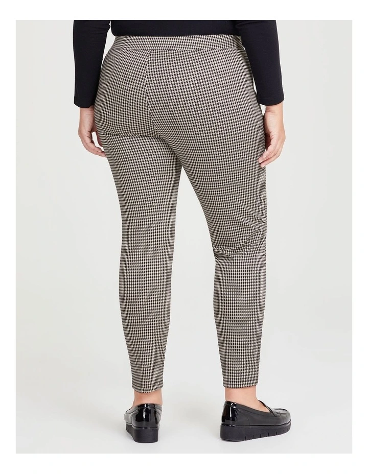 Houndstooth Pull On Pant in Black/Pebble