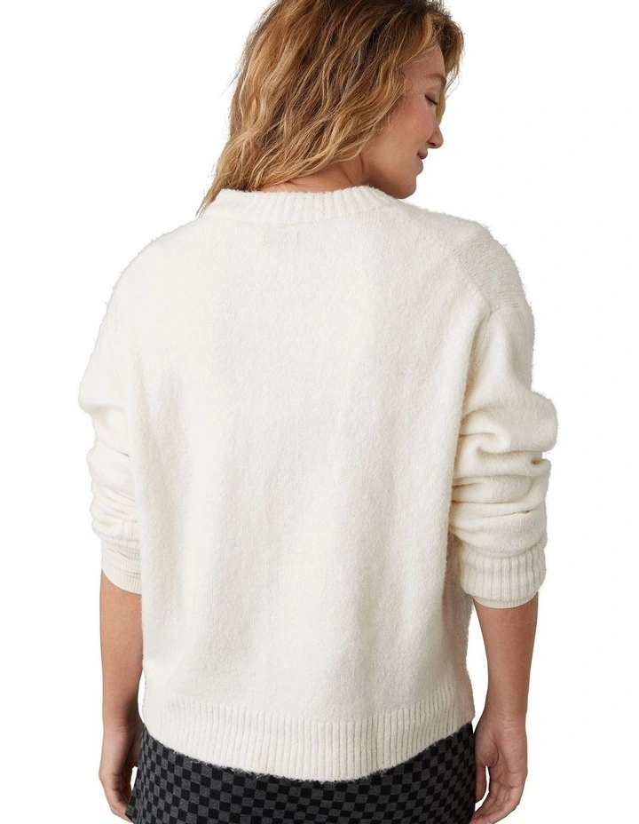 Whoa So Soft Crewneck Sweater in Cream
