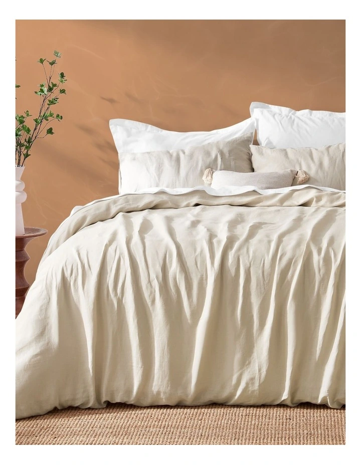 Vintage Washed Hemp Linen Quilt Cover Set in Oatmeal