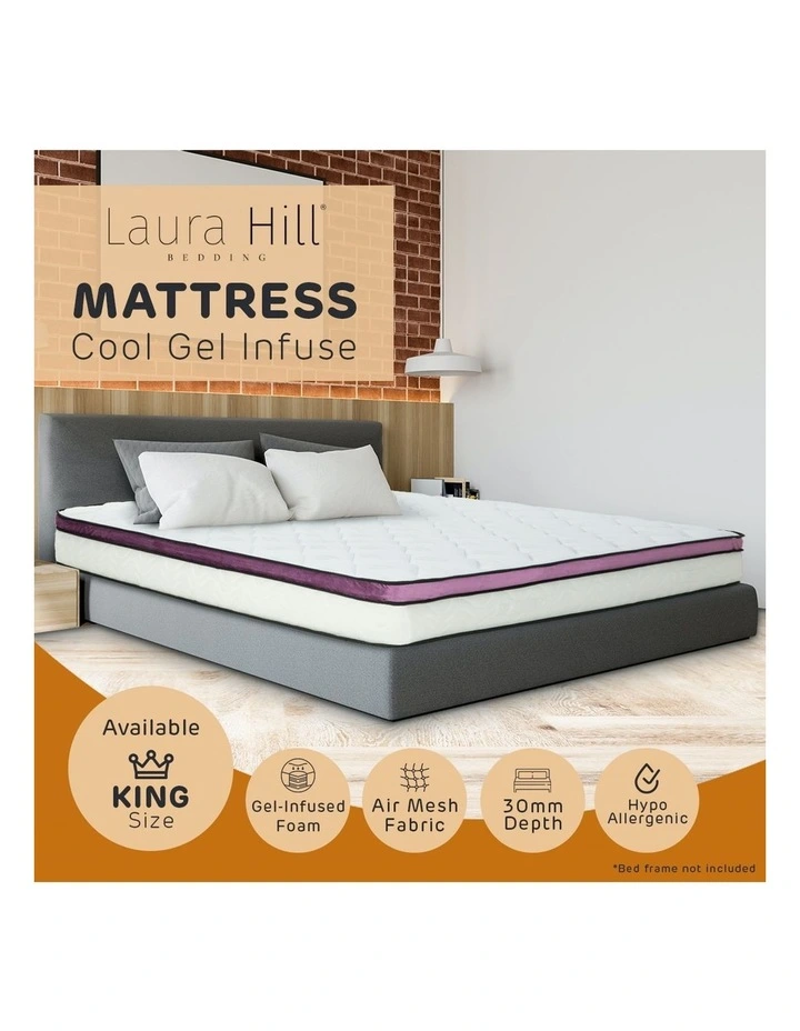 New King 30cm Mattress Visco Cool Gel Infused Memory Foam Euro Top Pocket Spring