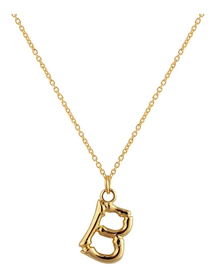 Letter B Initial Gold Necklace