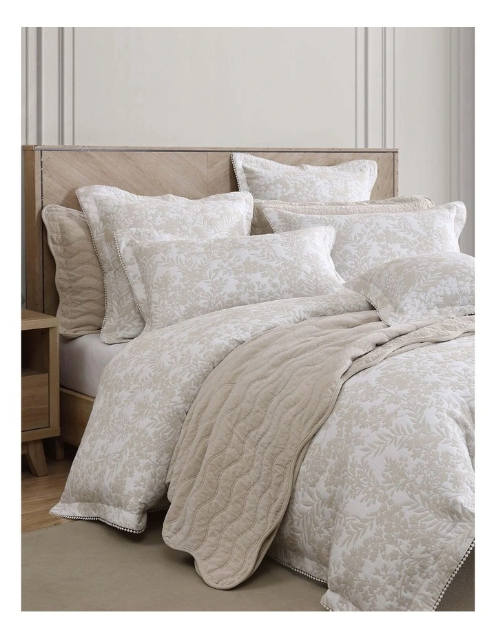Quinn Quilt Cover Set in Stone