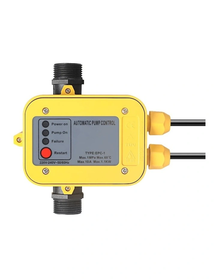 Adjustable Pressure Water Pump Controller 10Bar Max 220V in Yellow