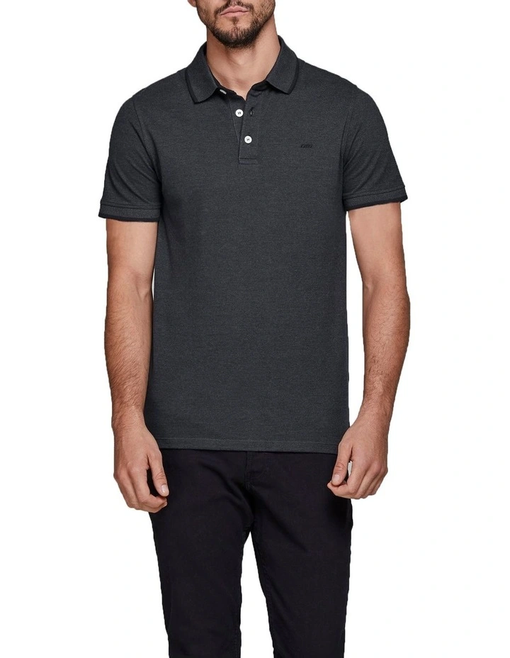 Paulos Short Sleeve Polo Shirt in Dark Grey