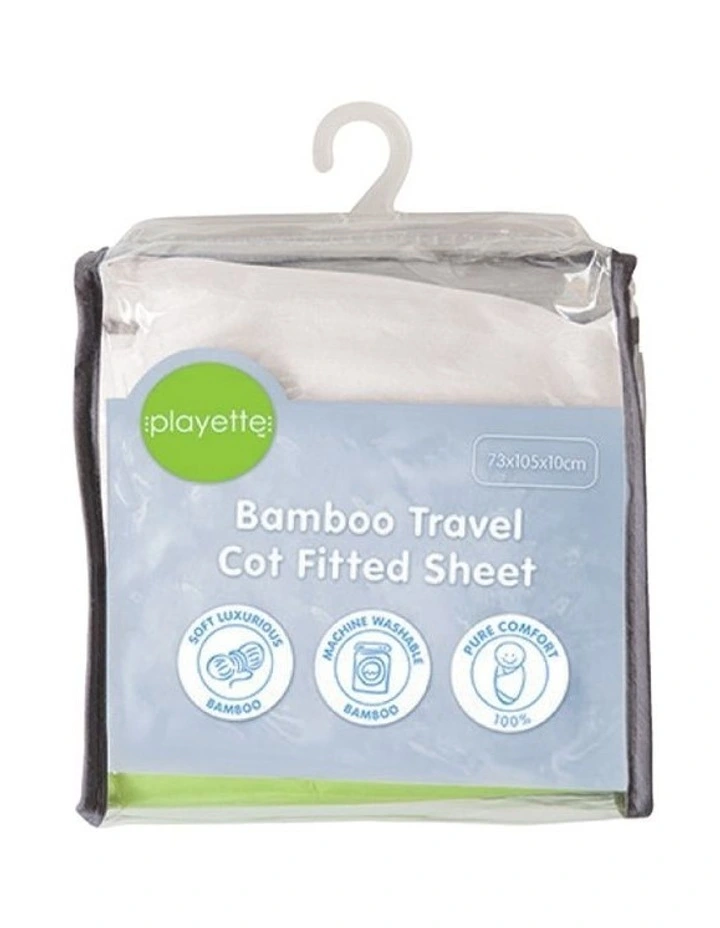 Bamboo Travel Cot Fitted Sheet White