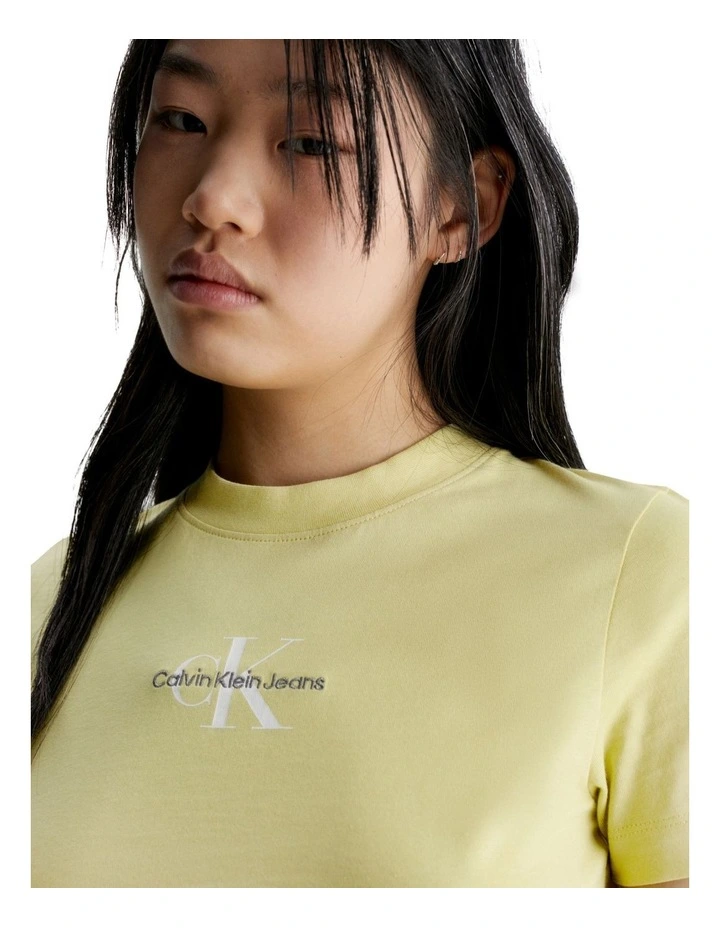 Monologo Slim Fit Tee in Yellow Sand