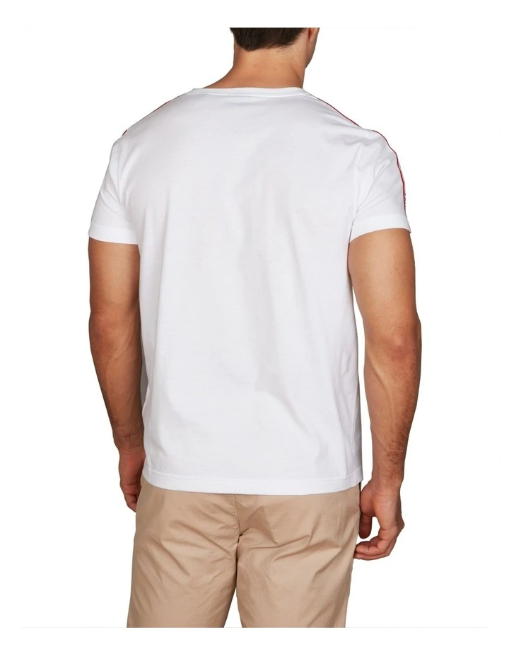 Shoulder Tape T-shirt in White