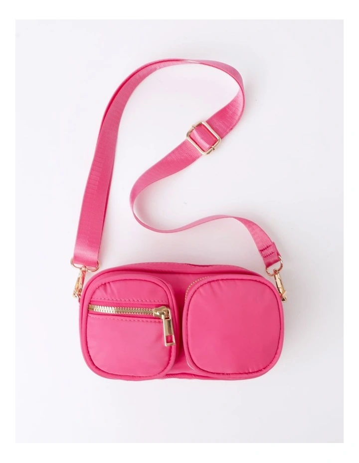 Nylon Crossbody Bag In Pink