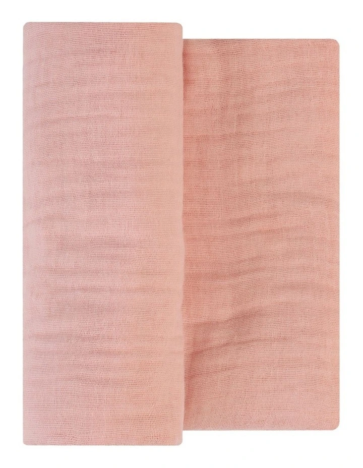 Solids Harvest Bunny Muslin Wrap 1 Pack in Dusty Pink
