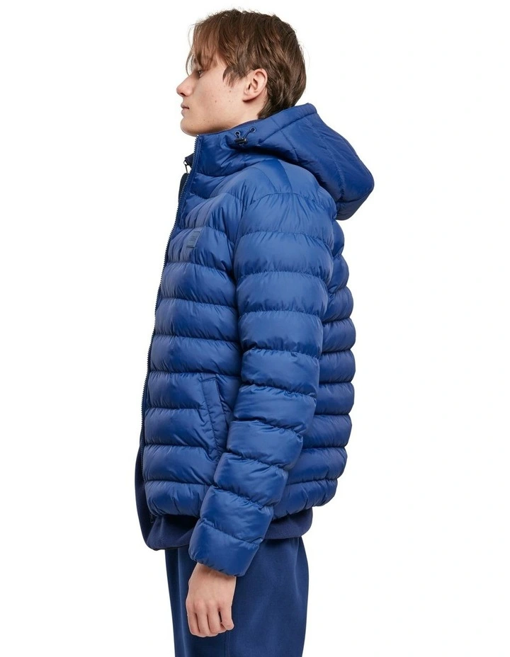 Hooded Bubble Jacket in Space Blue