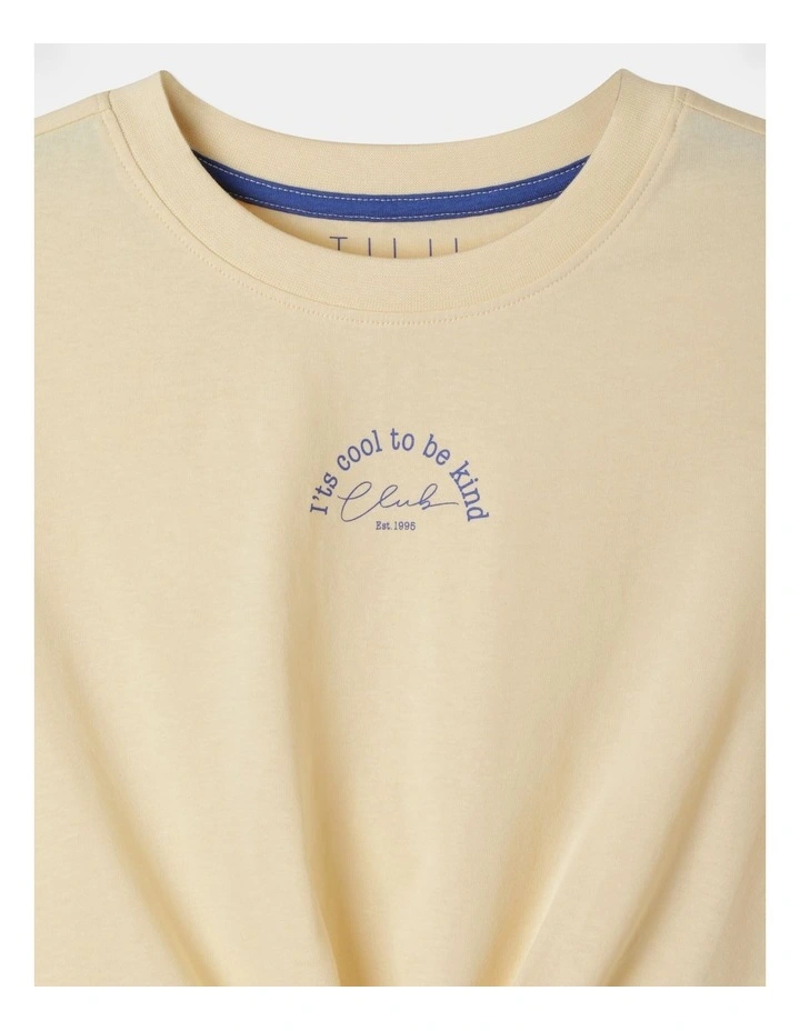 Essentials Tie Front Tee in Yellow