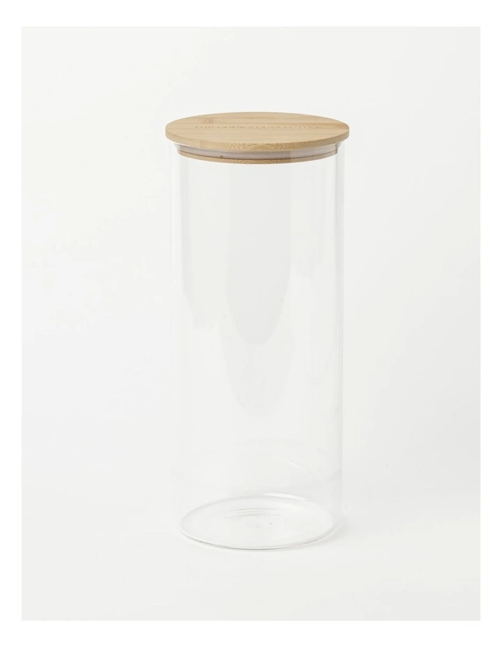 Round Storage Canister with Lid 2850ml in Bamboo/Clear