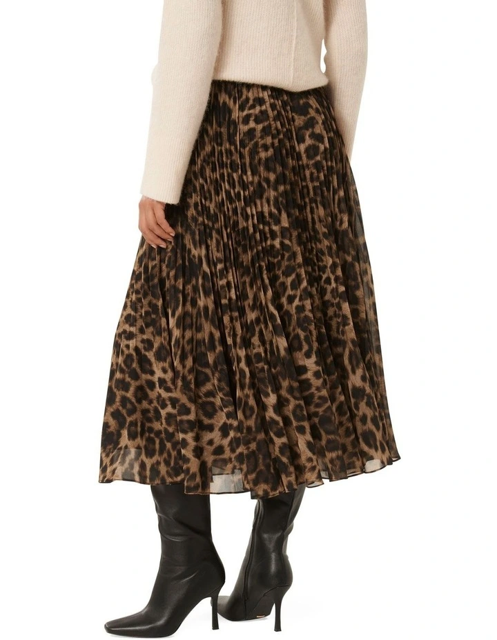 Aurora Pleated Skirt in Brown