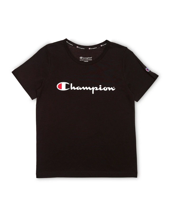 Script Short Sleeve Tee in Black