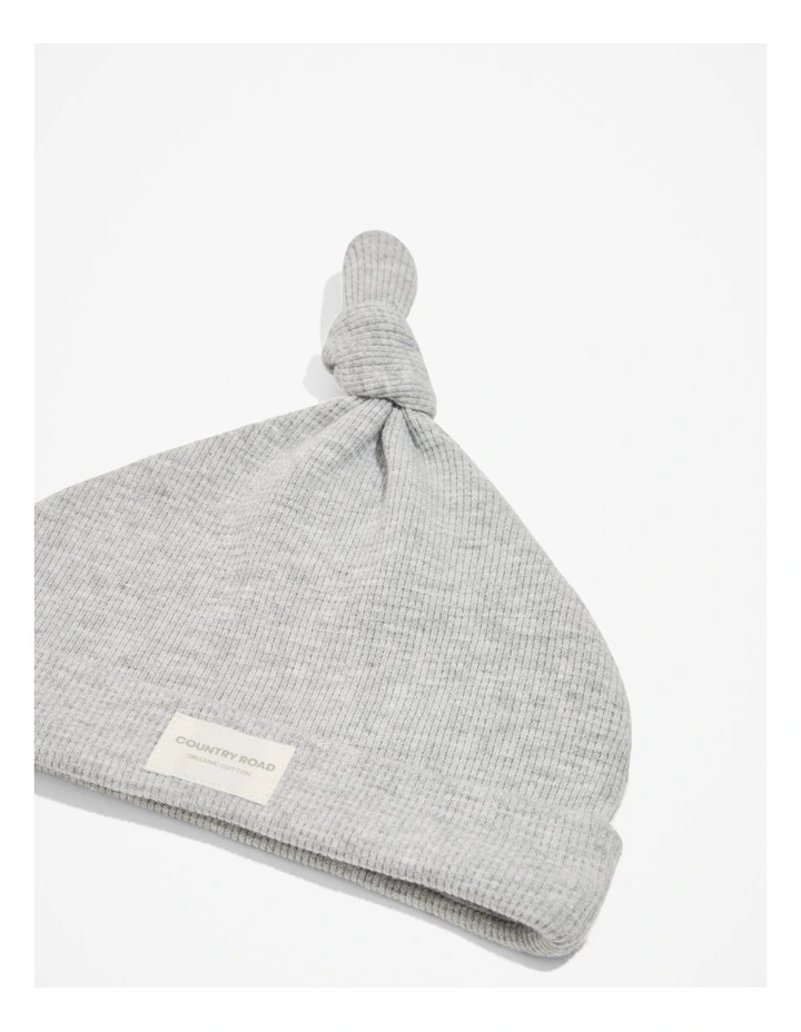 Waffle Beanie in Light Grey Marle