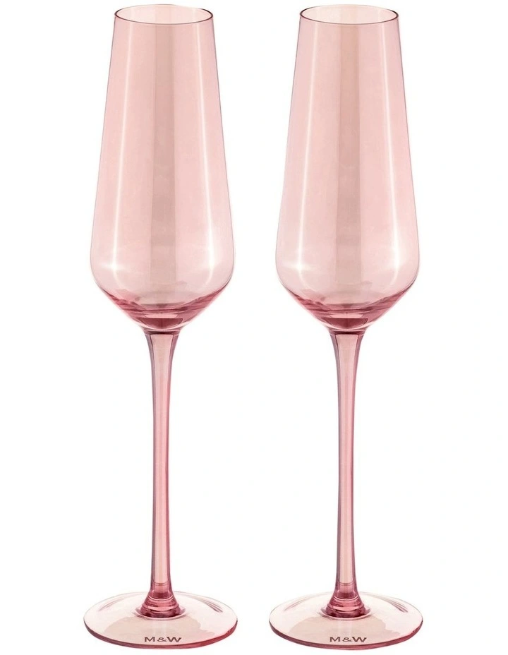 Glamour Flute 230ml Set of 2 in Pink
